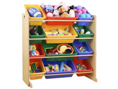 12 bins MDF Shelf Storage Organizer