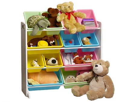 Colorful 12bins MDF Shelf Storage Organize