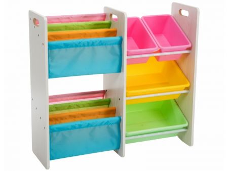 Estante de MDF com 4 Caixas & Organizador de Armazenamento - Item #5808 Melhor solução de armazenamento para brinquedos e livros infantis