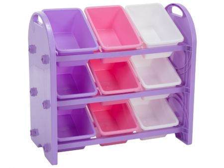 Organisateur de rangement en plastique pour jouets avec 9 bacs - Article #8509 Meilleure solution pour le rangement des jouets d'enfants