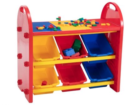 Organizador de Armazenamento de Brincos com Blocos de Construção 6 Bins - Item #8599 Melhor Solução para Armazenamento de Brinquedos e Blocos