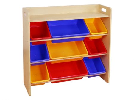 Organisateur de rangement en MDF avec 9 bacs