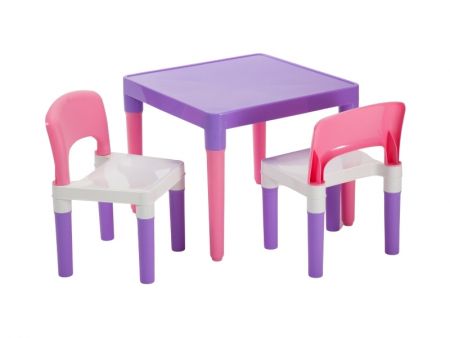 Kids 1 Table & 2 Chairs Set, Pink & Purple - Kids 1 Table & Chairs Set, Pink & Purple - Item #7901P Best Solution for Kids Play & Learning Space