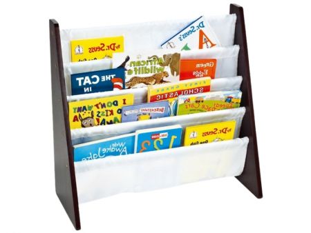 Estante de Libros de MDF de Tamaño Infantil, Color Chocolate con Leche - Artículo #5958 Mejor Solución para el Almacenamiento de Libros para Niños, Estantería con Fundas Profundas en Paleta de Color Chocolate con Leche