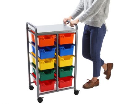 10-Bin Mobile Organizer Cart