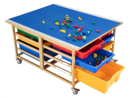 12 Storage Trays & Block Play Table - Item #504 Best Solution For Blocks Play and Storage